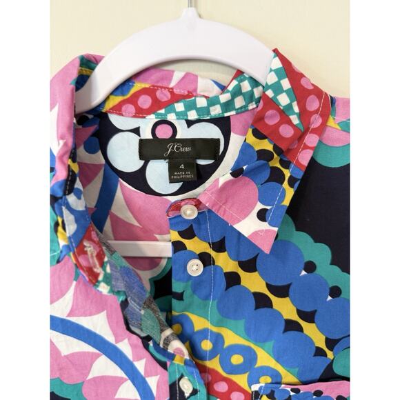 J Crew Classic Boy Fit Shirt in Ratti Kaleidoscope Print Size 4 2250 - Picture 5 of 9